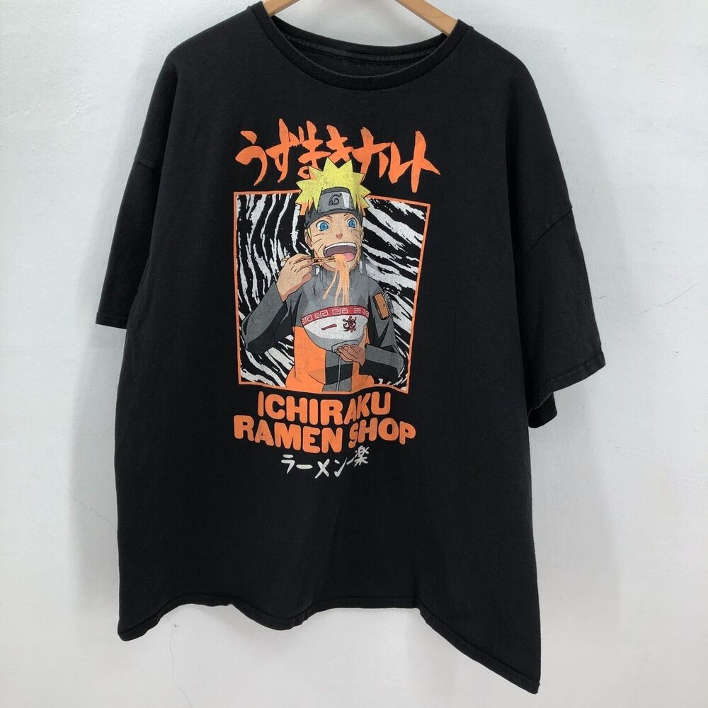Naruto Shippuden Collection Mens Ramen Shop T-Shirt Black 2007 Size 3XL 54-56